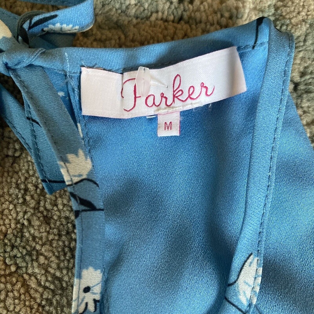 Parker Size Large Blue Floral Halter Mini Dress MSRP $338 NWOT - Picture 5 of 8